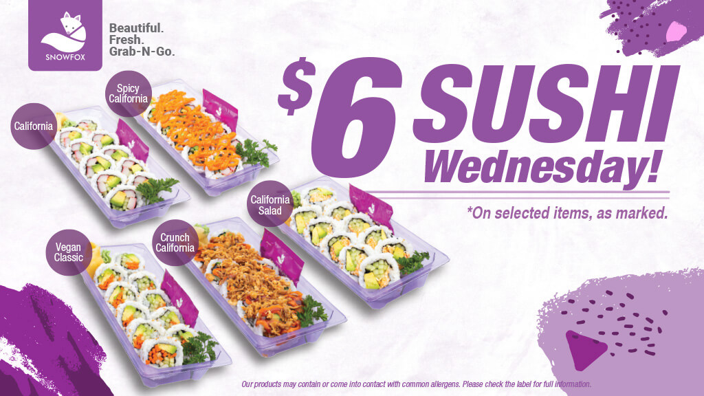 Sushi Wednesday $6